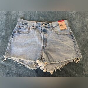 New Levi's 501 Fitted Through The Hip High-Rise Women's Denim Jean Shorts Sz 31